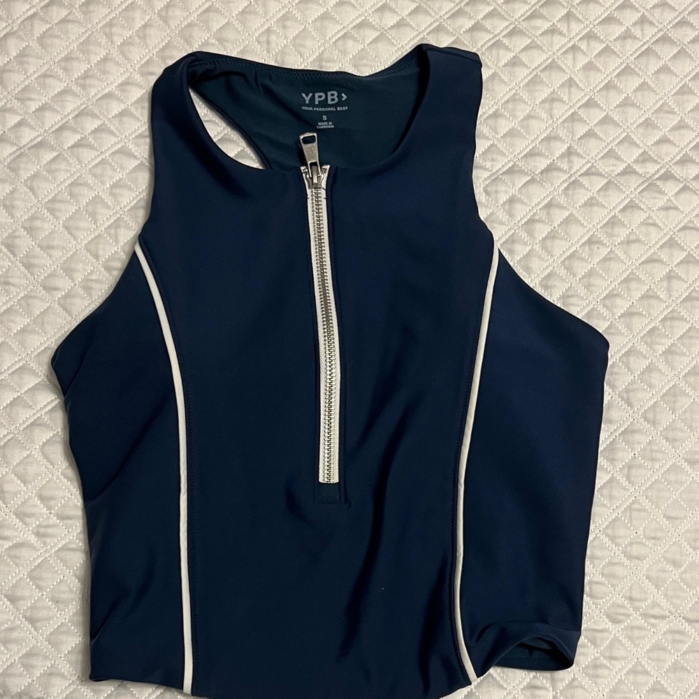 Abercrombie & Fitch Dark Blue Tank Top with Zipper